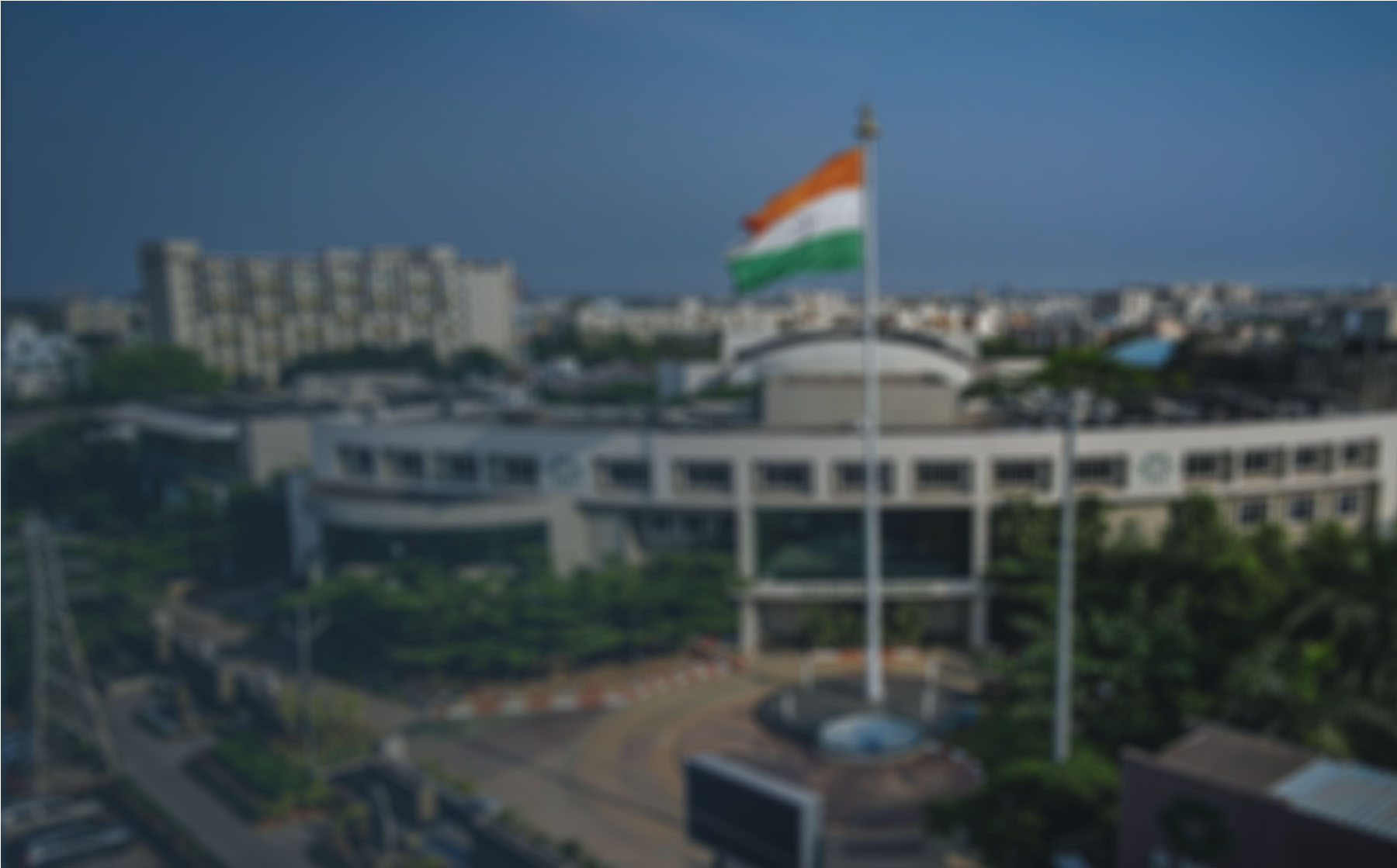 KIIT campus and national flag